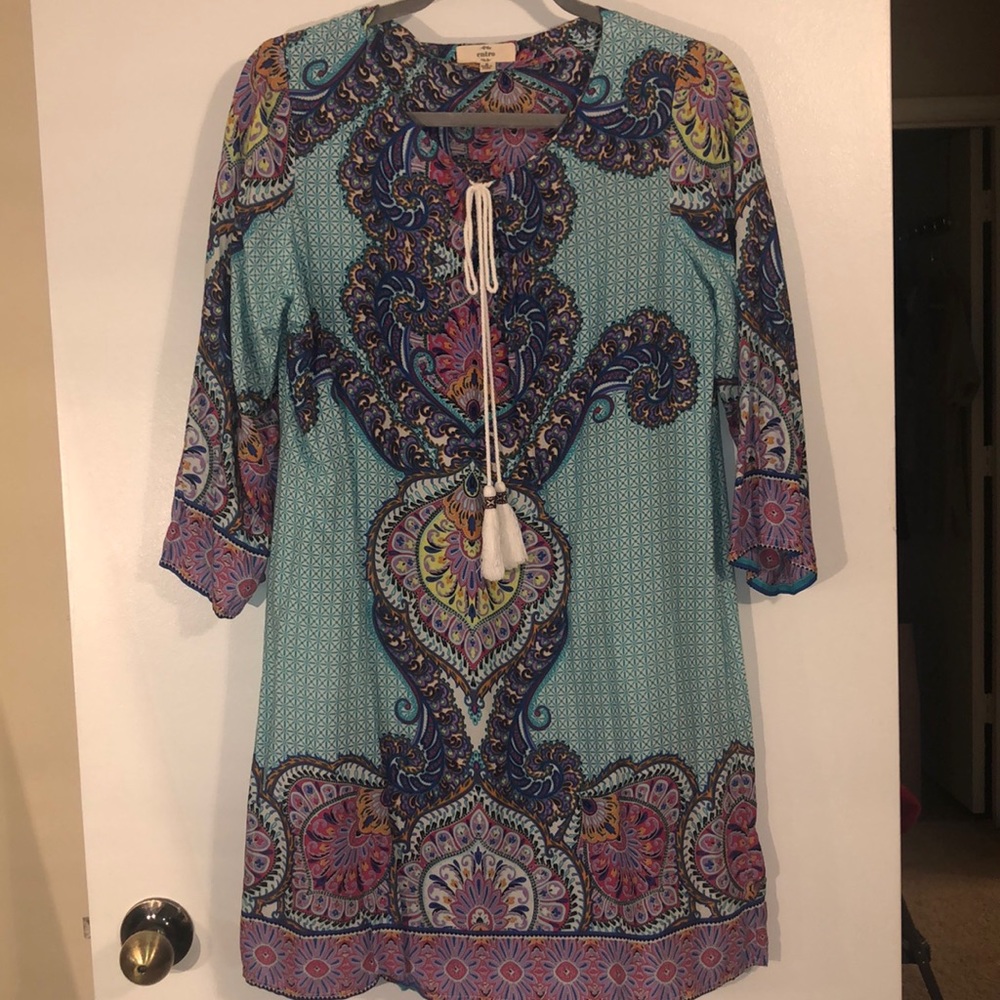 Paisley design super soft dress drawstring front